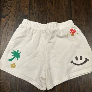 white sweat shorts